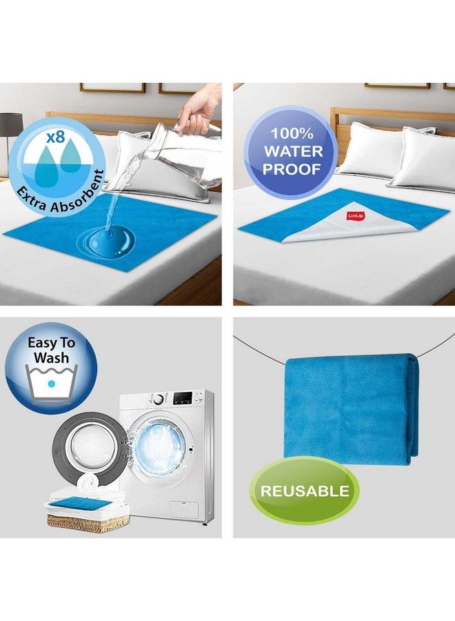 Luvlap ملاءة Instadry المصنوعة من الصوف المقاوم للتكديس، سريعة الجفاف، واقية لسرير الطفل، ملاءة مقاومة للماء للأطفال، مقاس صغير 50 × 70 سم، عبوة من 3 قطع، أزرق داكن، عنابي، أزرق ملكي - Image 5