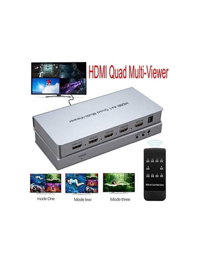 Quad 4x1 HDMI Video Projector with Microware Seamless Switch, Plus 1080p HD 3D Support, Electronic Multiplexing 4x1 PIP