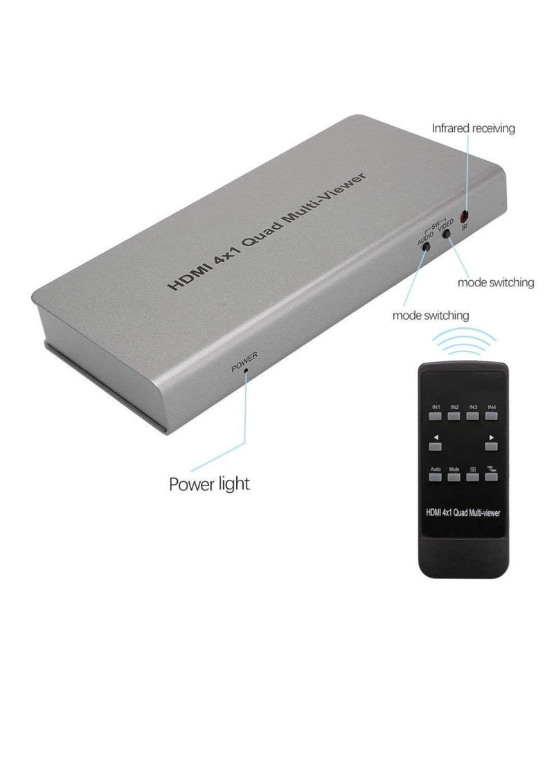 Quad 4x1 HDMI Video Projector with Microware Seamless Switch, Plus 1080p HD 3D Support, Electronic Multiplexing 4x1 PIP