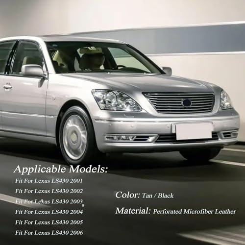 AOUTTUOA غطاء جلد مثقوب للراكب الأمامي السفلي باللون البني مناسب لسيارة لكزس LS430 2001 2002 2003 2004 2005 2006 - Image 4