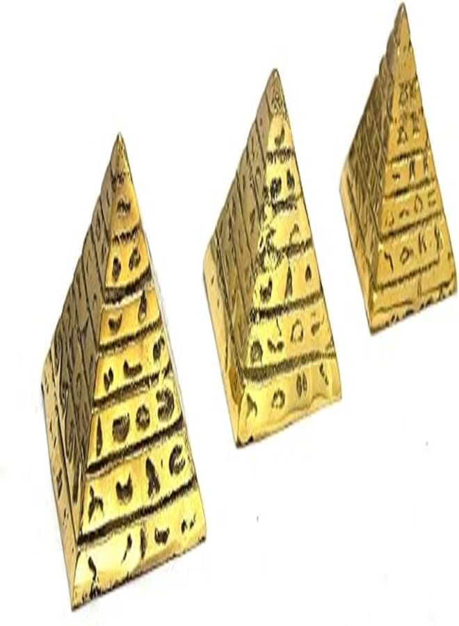 immatgar pharaonic Egyptian Statue 3 Pyramids from Brass Egyptian souvenirs gifts Inspired Gift from Egypt (Shape1 - Small)