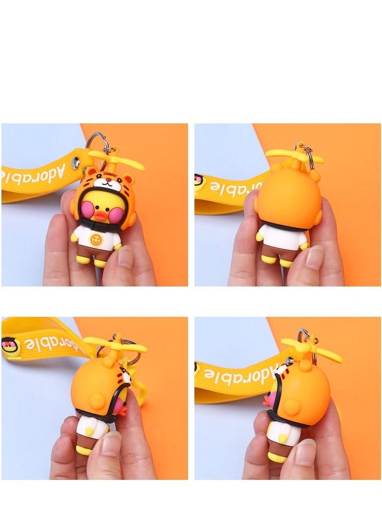 Generic 4-Piece Propeller Helmet Duck Keychain  - Image 2