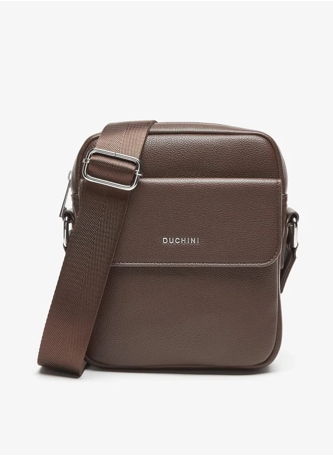 دوتشيني Duchini Plain Crossbody Bag with Adjustable Strap and Zip Closure