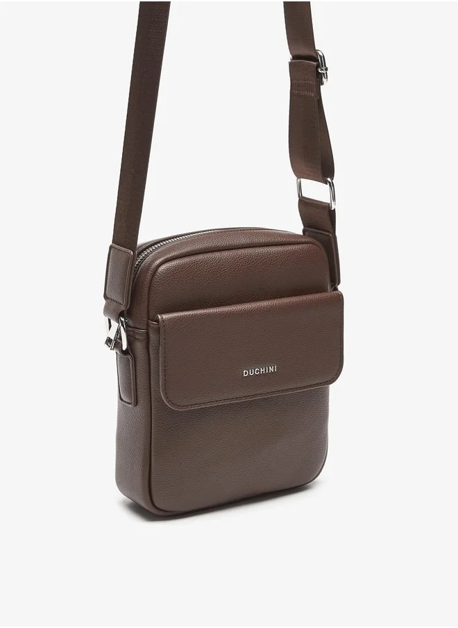 دوتشيني Duchini Plain Crossbody Bag with Adjustable Strap and Zip Closure