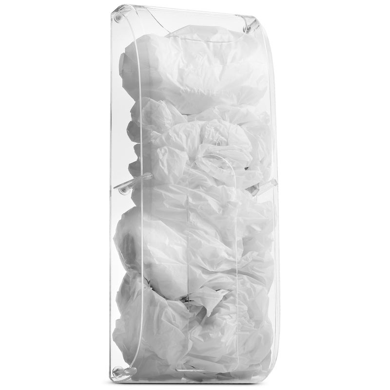 Manterio Plastic Bag Holder | Durable Plastic Wall Mount Kitchen Grocery Bag Storage Organizer | Smudge Proof, Fingerprint Resistant | Black - Image 1