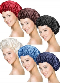 6 Pieces Sleep Cap Satin Bonnet Sleeping Hat Soft Elastic Night Hair Cover for Women Girls (Red, Navy Blue, Dark Blue, Brown, Black, Beige) - pzsku/Z6705D08CFF3671652AB0Z/45/_/1683648884/93f77bc6-dcc4-46f7-b211-200a5f3bec3c