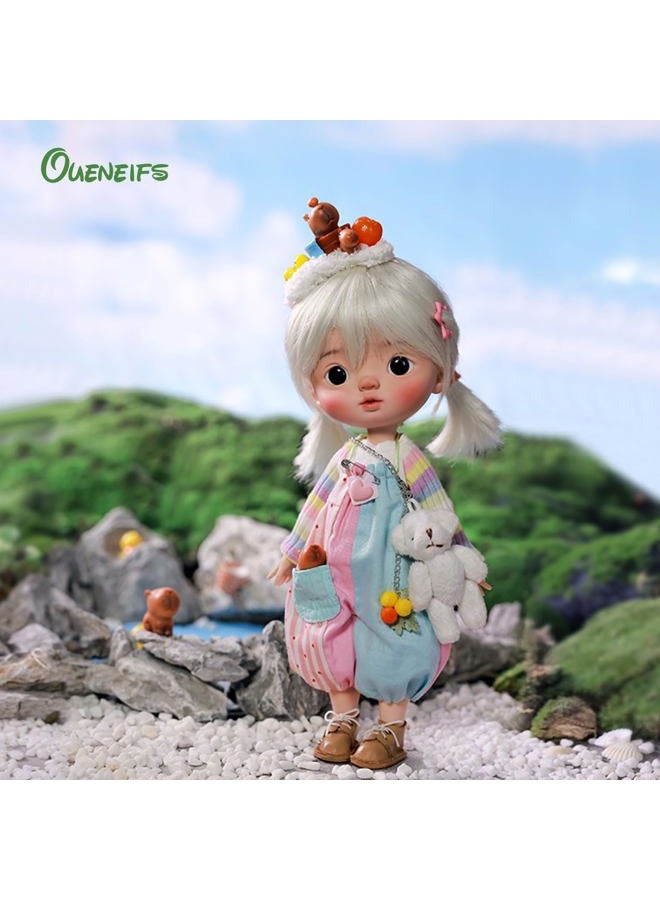 Oueneifs Xavibjd 1/6 Rainbow Bjd Doll Cute Girl Double Eyelids with Hats Resin Toy for Over 15 Years Old - Image 2
