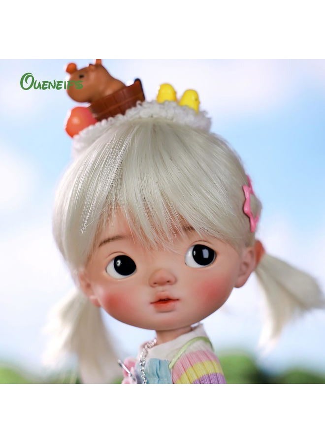 Oueneifs Xavibjd 1/6 Rainbow Bjd Doll Cute Girl Double Eyelids with Hats Resin Toy for Over 15 Years Old - Image 3