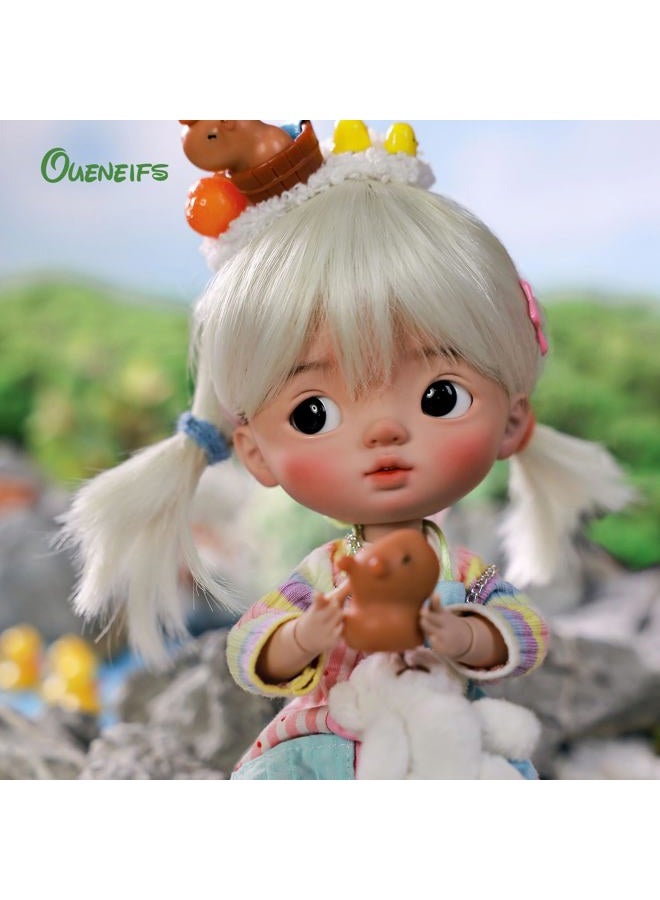 Oueneifs Xavibjd 1/6 Rainbow Bjd Doll Cute Girl Double Eyelids with Hats Resin Toy for Over 15 Years Old - Image 4