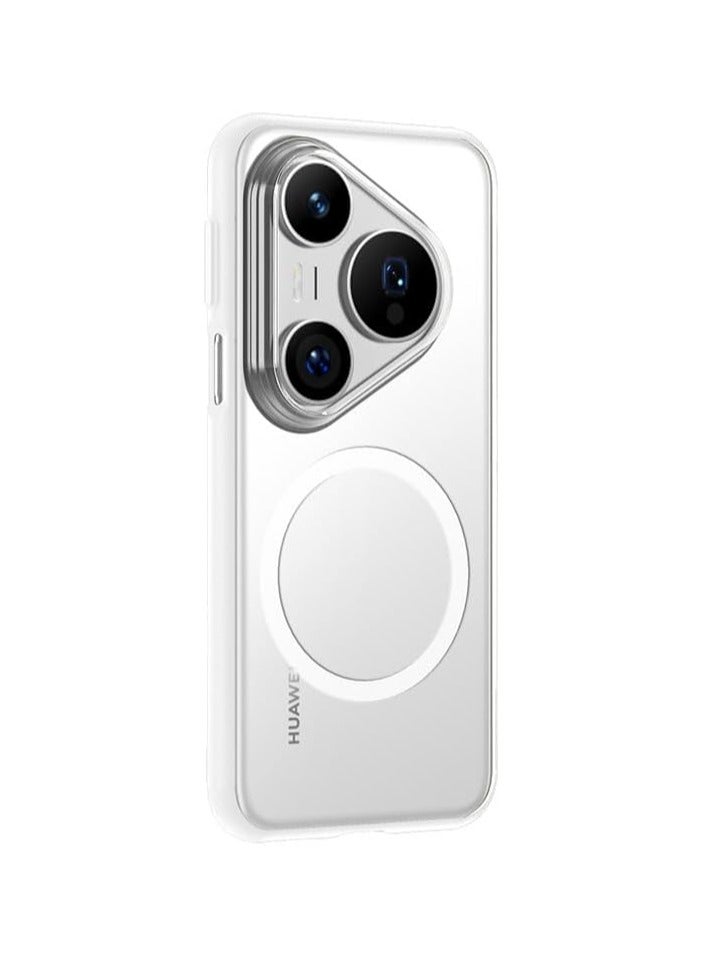 عام "حافظة مغناطيسية لـ Huawei Pura 80 Ultra [بدعم الشحن اللاسلكي] - تصميم ماتي مخلوط مع أجزاء شفافة بلورية - حماية مضادة للصدمات والسقوط بتقنية Airbag"