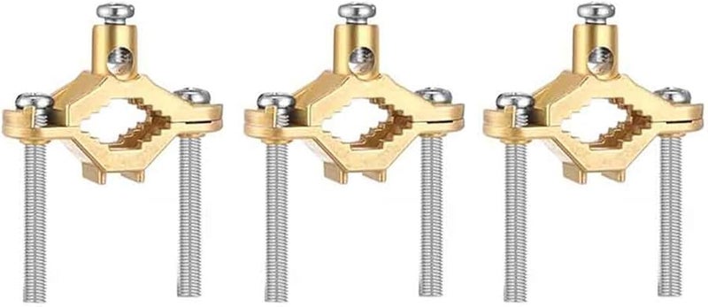 مجموعة مشبك أرضي من سبيكة النحاس 3 قطع لتوصيل سلك الربط بأنبوب ماء بوصة 1/2 1 أو قناة فولاذية - Image 1
