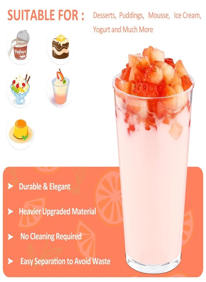 Eupako 3 oz Plastic Dessert Shooter Cups with Spoons - 100 Pack Mini Clear Round Appetizer Cup Shot Glasses, Small Dessert Cups for Jello Shots, Parfait, Puddings, Mousse, Parfait - Image 2
