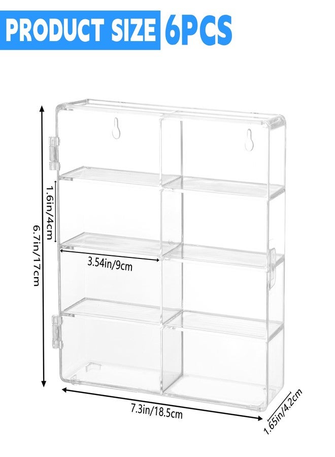 Hlimior for 48 pcs 1/64 Scale Matchbox Wheels Toy Car Display Case Holds 48 Toy Cars Hot Storage Wall-Mounted Acrylic Organizer Stackable Clear Dustproof Display Box Container Shelf for Collectors - 6 Pack,8 - Image 2