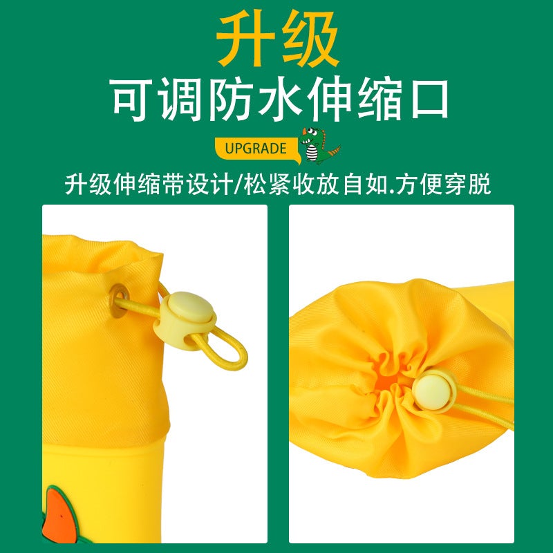 Cartoon Children'S Rain Boots Girls Cute Boys Non-Slip Toddler Fleece-Lined Outdoor Waterproof Rain Boots Student Water Shoes Baby - Image 3