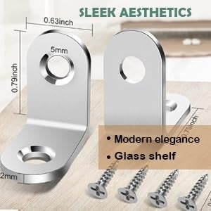 Stainless Steel Small L Brackets Corner Braces for Wood Metal Furniture Chairs Drawers Cabinets  - Image 2