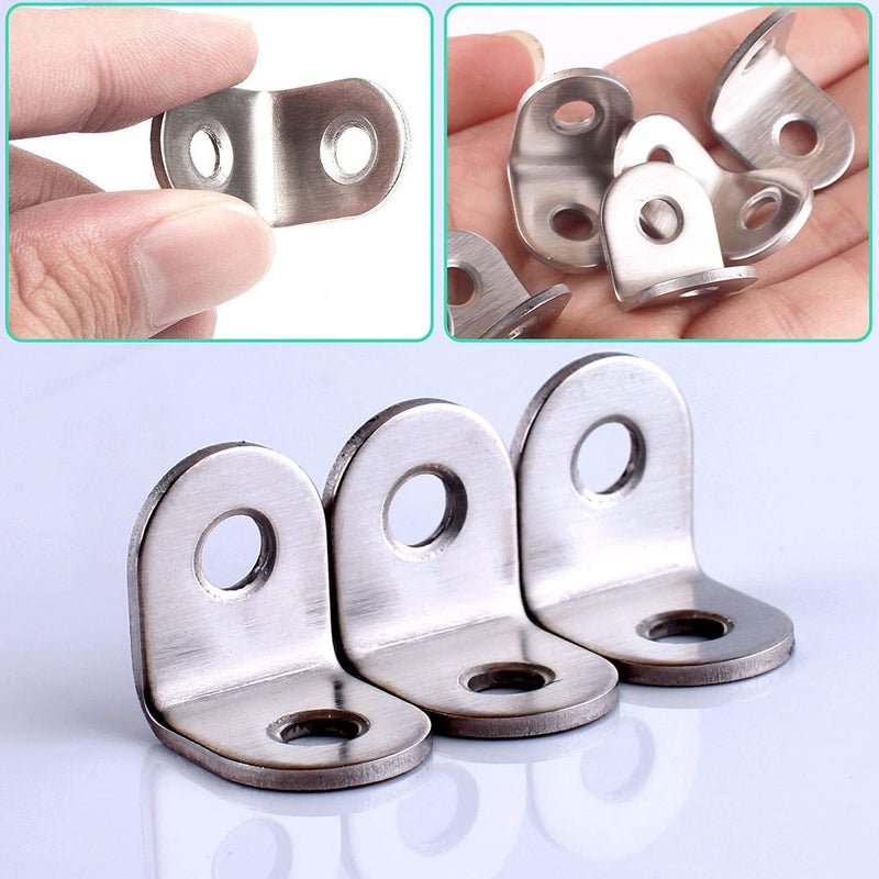 Stainless Steel Small L Brackets Corner Braces for Wood Metal Furniture Chairs Drawers Cabinets  - Image 5