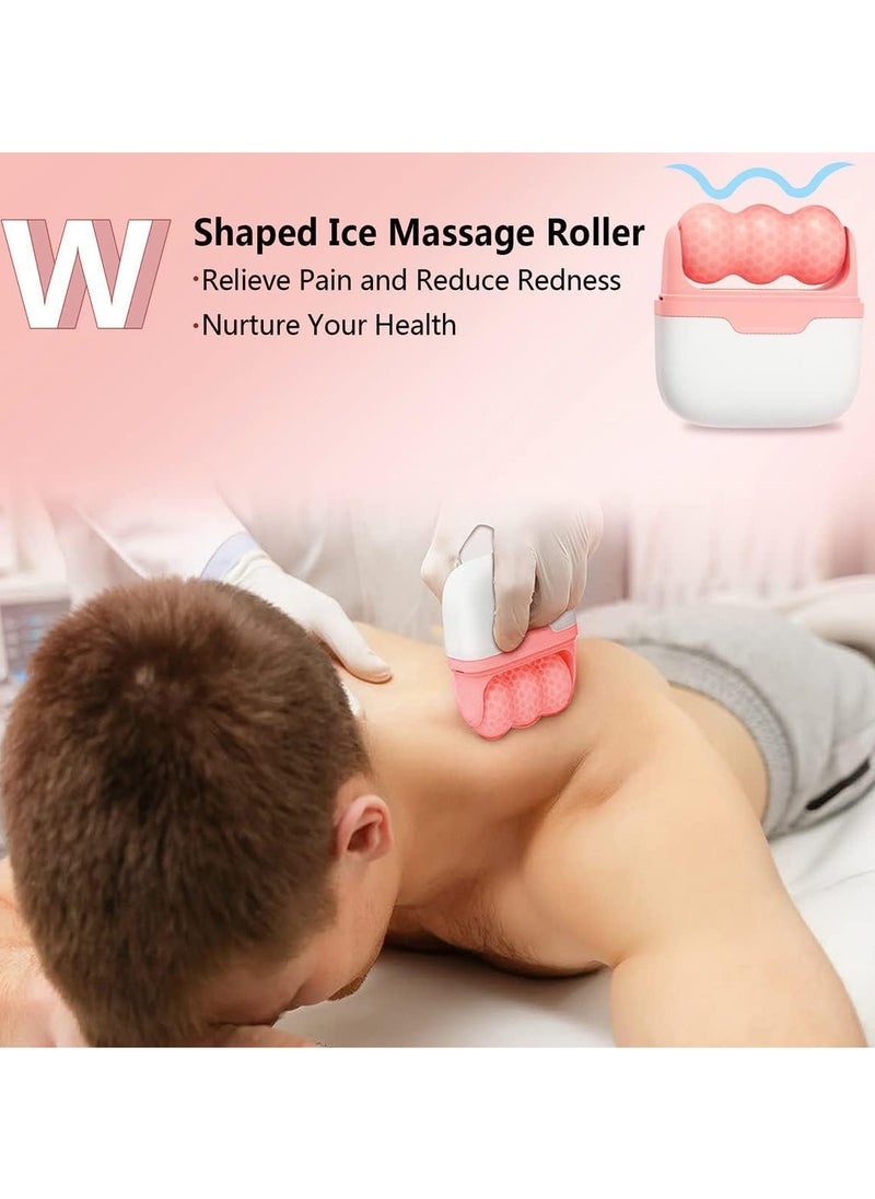 Plan A Ice Roller for Face and Body, 2 in 1 Facial Roller Skin Care Tools for Migraine Relief, Puffy Eyes, Reduce Wrinkles, Relieve Muscle Pain, Relieve Sunburn and Redness (Pink)  - Image 4