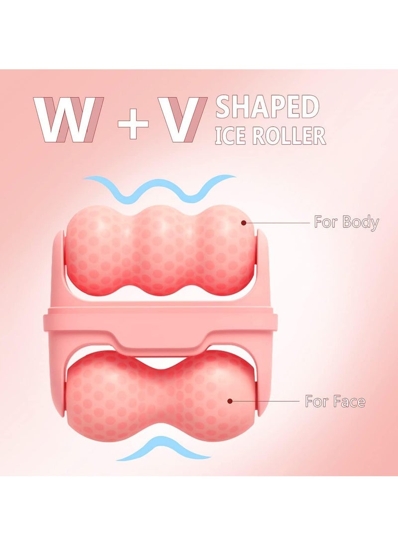 Plan A Ice Roller for Face and Body, 2 in 1 Facial Roller Skin Care Tools for Migraine Relief, Puffy Eyes, Reduce Wrinkles, Relieve Muscle Pain, Relieve Sunburn and Redness (Pink)  - Image 2