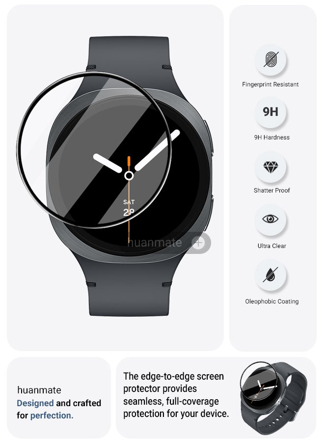 huanmate Samsung Galaxy Watch 8 40mm Premium Screen Protector- Crisp Clarity, Ultimate Safety, Shield Against Smudges, Reliable Quality, Easy Installation & Removal  - Image 2
