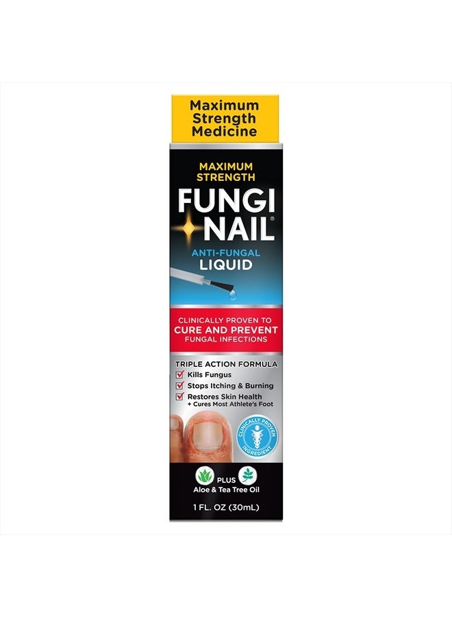Fungi-Nail محلول سائل مضاد للفطريات، يقضي على الفطريات التي يمكن أن تؤدي إلى فطريات الأظافر وقدم الرياضي مع تولنافتات ومثبت سريرياً لعلاج ومنع العدوى الفطرية 1 أونصة سائلة (عبوة من 1) - Image 1