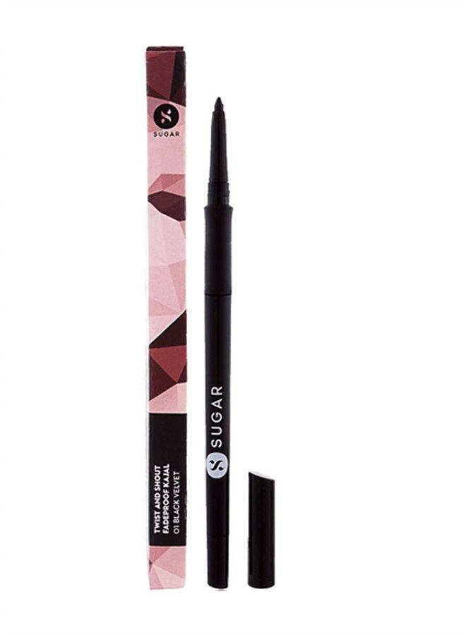 SUGAR Cosmetics SUGAR Twist And Shout Fadeproof Eye Pencil, 01 Black Velvet (Black)
