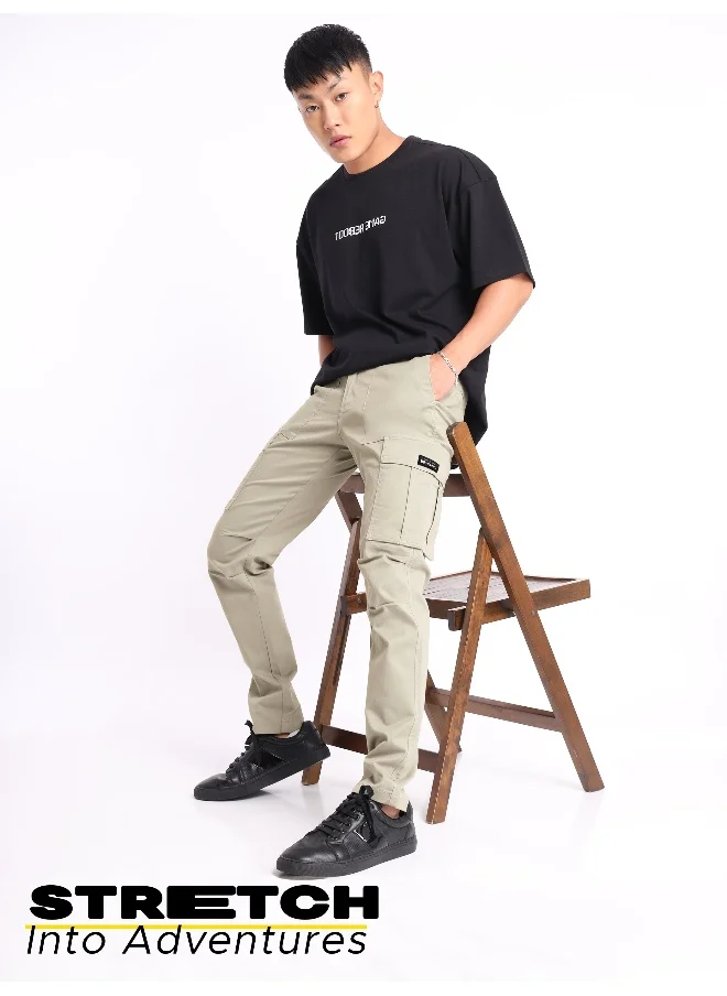 Beyoung Cream Signature Cargo Pants