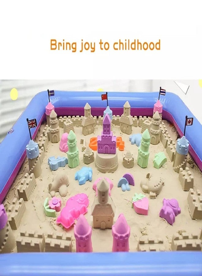 PASHANDOZ Amazing Space Active Magic Clay Sand Dough 1 kg Moving Kinetic Universe Sand tub Play Set Beach Toy Molds Kids Amazing Kinetic Sand with Molds (Rectangle) - Image 3
