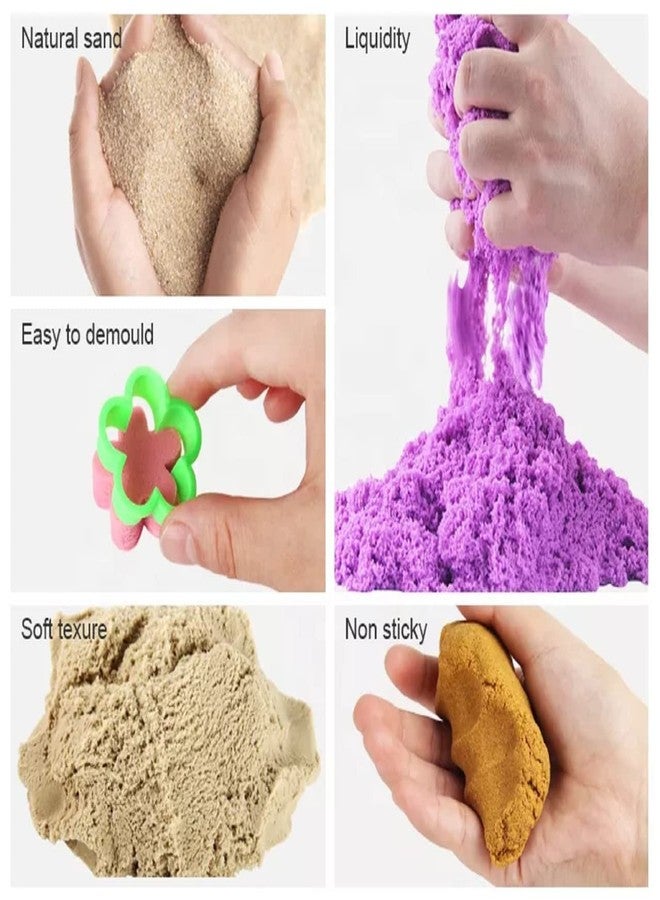 PASHANDOZ Amazing Space Active Magic Clay Sand Dough 1 kg Moving Kinetic Universe Sand tub Play Set Beach Toy Molds Kids Amazing Kinetic Sand with Molds (Rectangle) - Image 5
