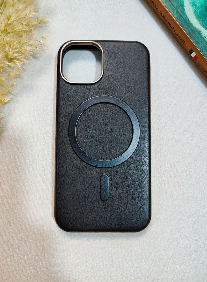 Leather Case CompatibleWith Phone Iphone 11, Supports MagSafe Wireless Charging, Shock-Resistant Cover, Made Of Premium Leather That Acquires A Natural Patina Over Time, Raised Camera Protector Protects The Lens Assembly, With Inner Lining, For Phone Iphone 11 - Black - Image 2