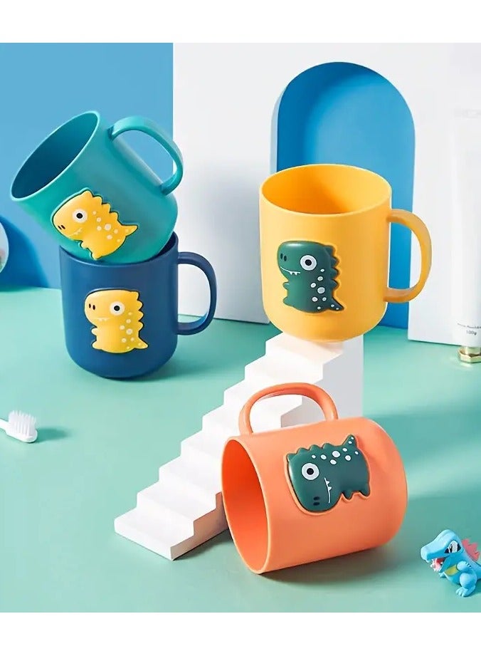 جلوسكي 1pc ديناصور الكرتون فرشاة الأسنان كوب-حمام إبداعي غسول الفم وكوب الشرب، البلاستيك دائم - Image 4