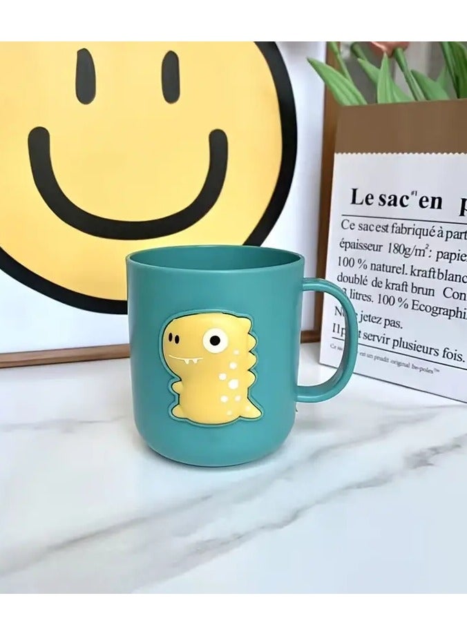 جلوسكي 1pc ديناصور الكرتون فرشاة الأسنان كوب-حمام إبداعي غسول الفم وكوب الشرب، البلاستيك دائم - Image 1