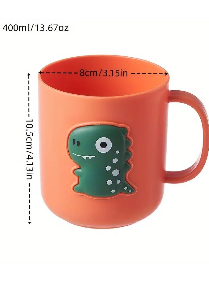 جلوسكي 1pc ديناصور الكرتون فرشاة الأسنان كوب-حمام إبداعي غسول الفم وكوب الشرب، البلاستيك دائم - Image 2