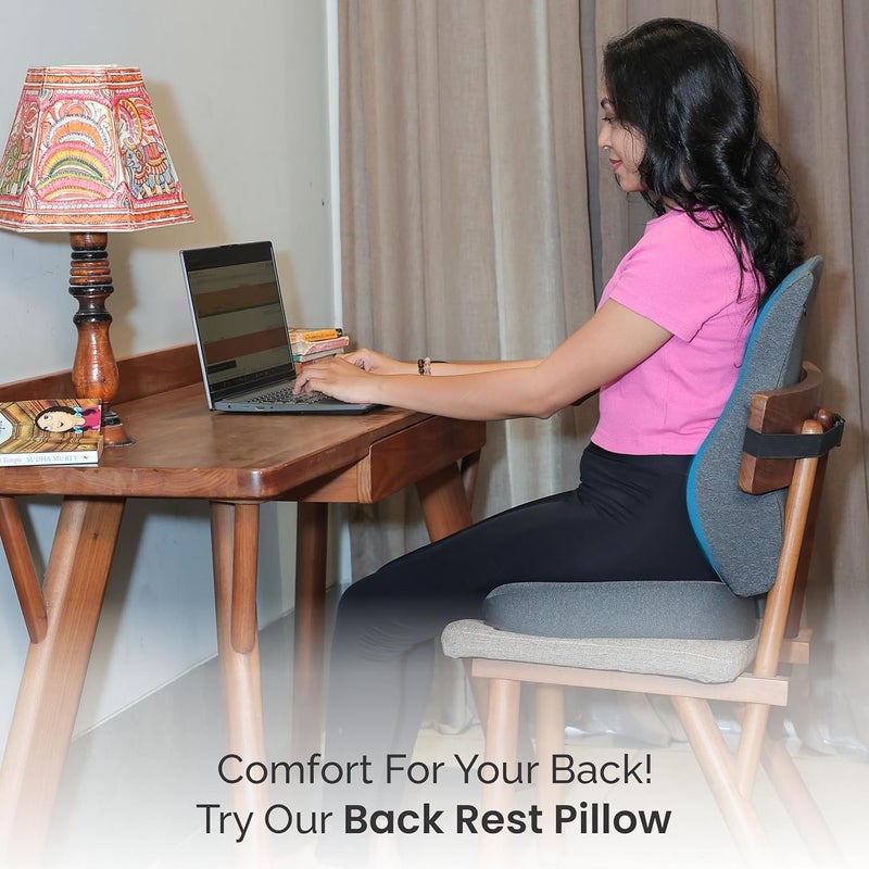 Sifoz Sifoz Ultimate Comfort Back Support for Office Chair 2 Year Warranty Orthopedic Memory Foam Cushion for Car Seat Back Pain Relief Lumbar Support for Sitting Back Rest Pillow Premium Grey - Image 3