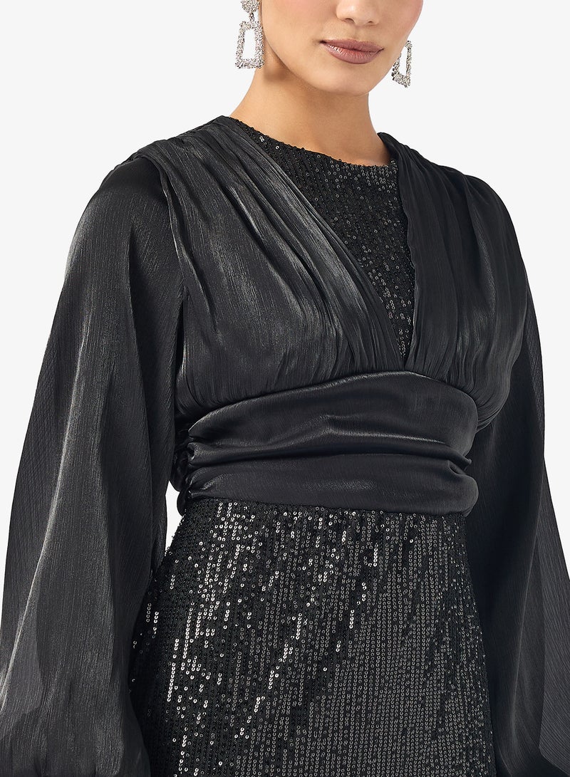 خزانة فستان بأكمام منفوشة لامعة - Image 3