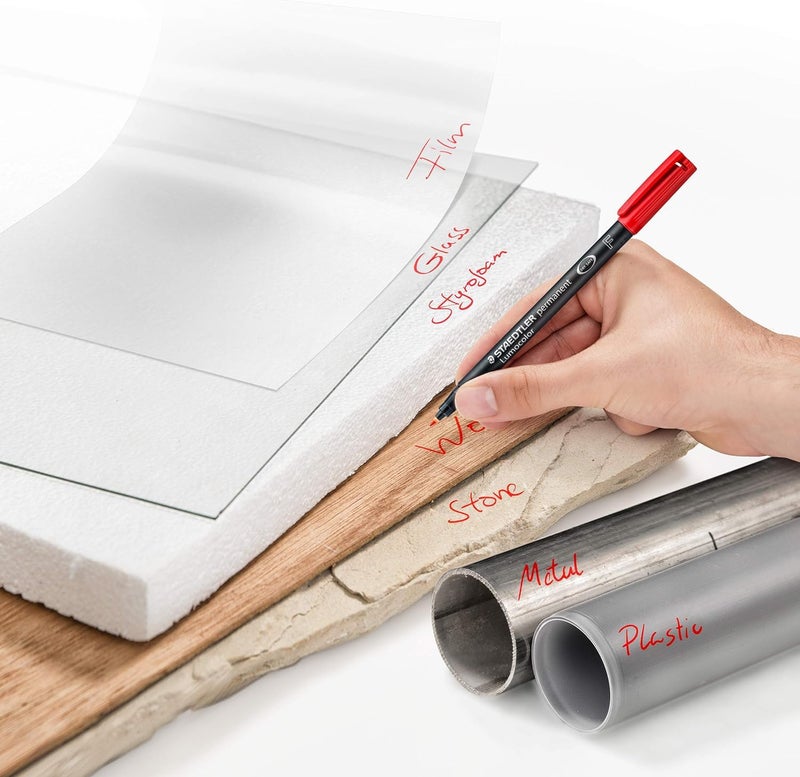 STAEDTLER أقلام ستيدلر 318-WP4 لوموكولور دائمة عالمية، نقطة رفيعة، 0.6 مم، متنوعة، 4 في المجموعة - Image 2