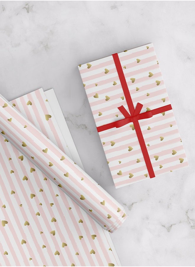 Share the Love Premium Pink Wrapping Paper Pack – 4 Sheets (50x70 cm) with Luxurious Coated Finish for Elegant Gift Wrapping  - Image 1