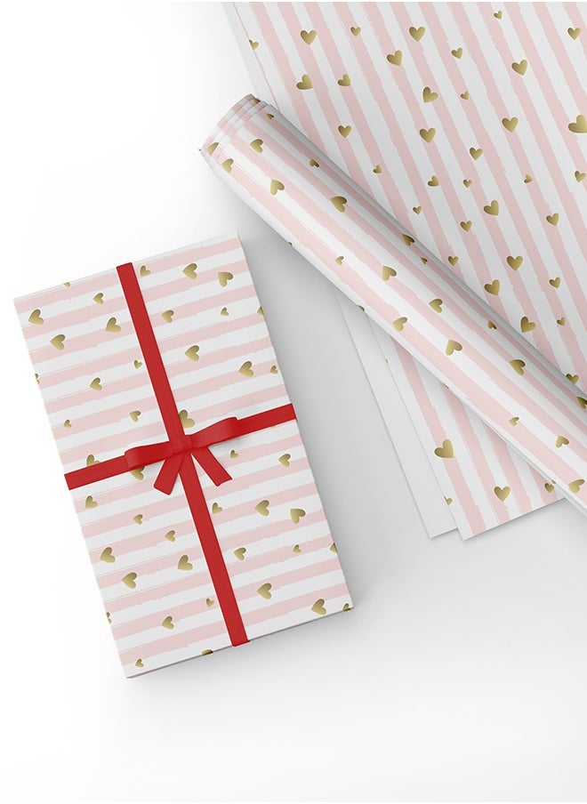 Share the Love Premium Pink Wrapping Paper Pack – 4 Sheets (50x70 cm) with Luxurious Coated Finish for Elegant Gift Wrapping  - Image 3