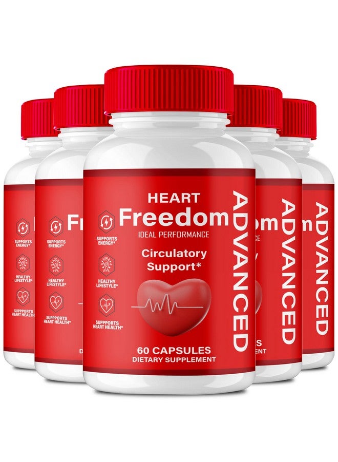IDEAL PERFORMANCE Heart Freedom Capsules, Official HeartFreedom Pills - Energy and Health Maximum Strength, Heart Freedom Circulation Support Capsules, All Natural Glyco Optimizer, Premium Formula Reviews (5 Pack) - Image 1