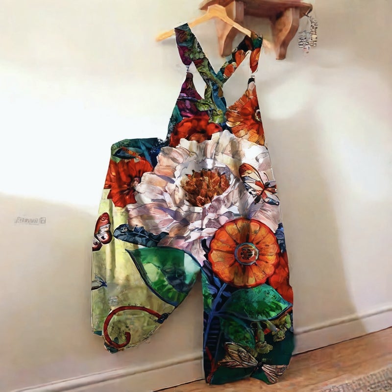 بدلة نسائية كاجوال بطبعة رقمية واسعة - Image 2