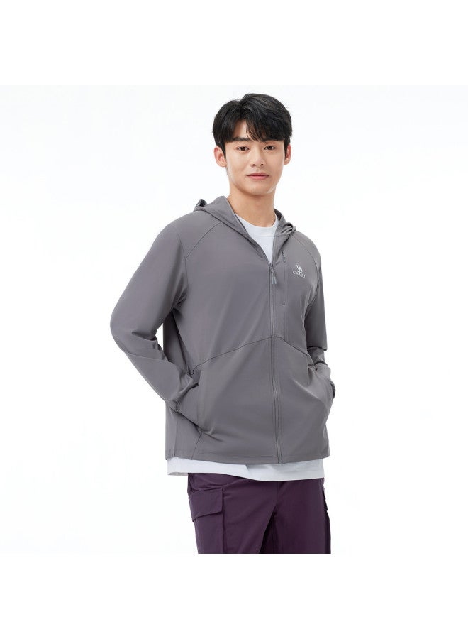 camel Sun Protection Clothing Spring Summer Sun Protective Wear Sun Shade Sun Protection Comfortable Breathable Casual Hooded Jacket Men's Knitted Sun Protection Clothing - Image 4