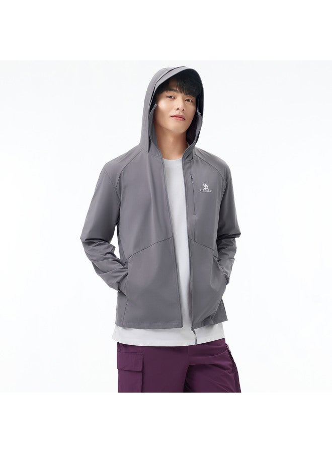 camel Sun Protection Clothing Spring Summer Sun Protective Wear Sun Shade Sun Protection Comfortable Breathable Casual Hooded Jacket Men's Knitted Sun Protection Clothing - Image 3
