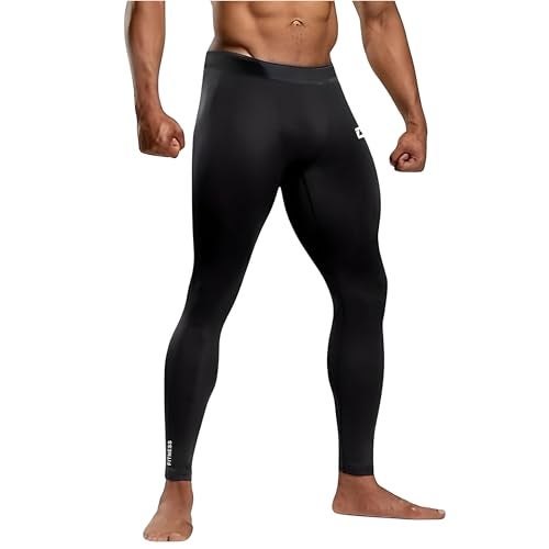 QUADA Compression Tights | Compression Pants | Gym & Sports Body Fit Tights Activewear (L) Black - Image 2