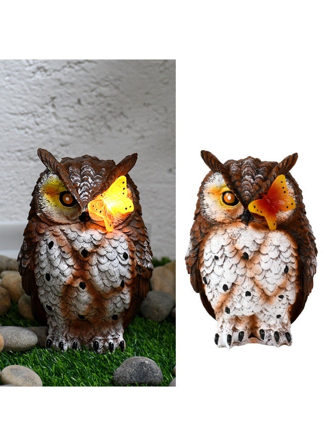 عام الشمسية في الهواء الطلق مقاوم للماء حديقة الحرف الراتنج الحلي فراشة البومة أضواء حديقة الحديقة أضواء ليلية - Image 2