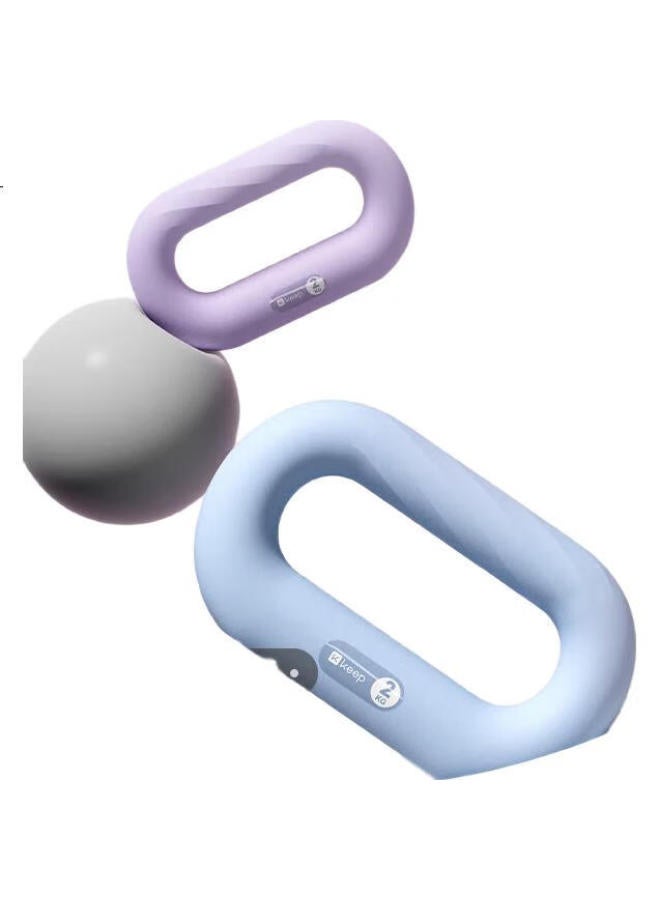 Keep دمبل مطاطي ناعم من Keep، دمبل متعدد الوظائف لتشكيل اللياقة البدنية وبناء العضلات، دمبل دائري للاستخدام المنزلي، أزرق، 1.5 كجم*2 - Image 3