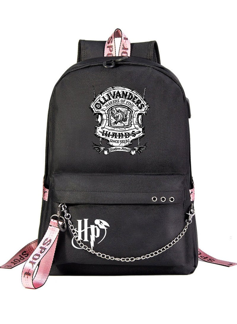 Harry Potter Cartoon Print Student Youth Large Capacity Backpack For Men And Women