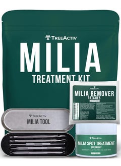 TreeActiv Milia Spot Treatment 3 Items Tool Kit, Pure Eye Milia Remover Treatment, Includes 0.5Oz Overnight Milia Remover Cream With Bentonite Clay And Aloe Vera, Milia Extractor Tool Kit Acne Treat  - Image 1