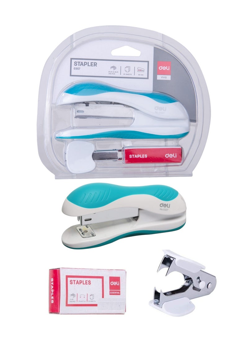 Deli 1-Piece Stapler With Pin Remover And A Pack Of Pins  - Image 2