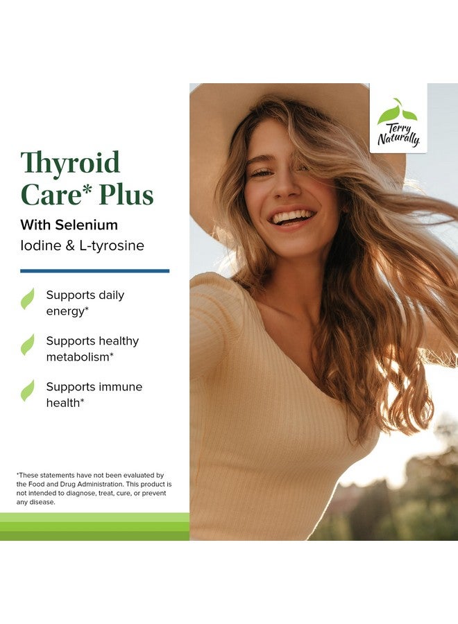 Terry Naturally Thyroid Care Plus - Supplement to Aid Thyroid - Dietary Supplement for Energy & Healthy Hair Support - Supplement with L-Tyrosine & Selenium - 60 Capsules - Image 3