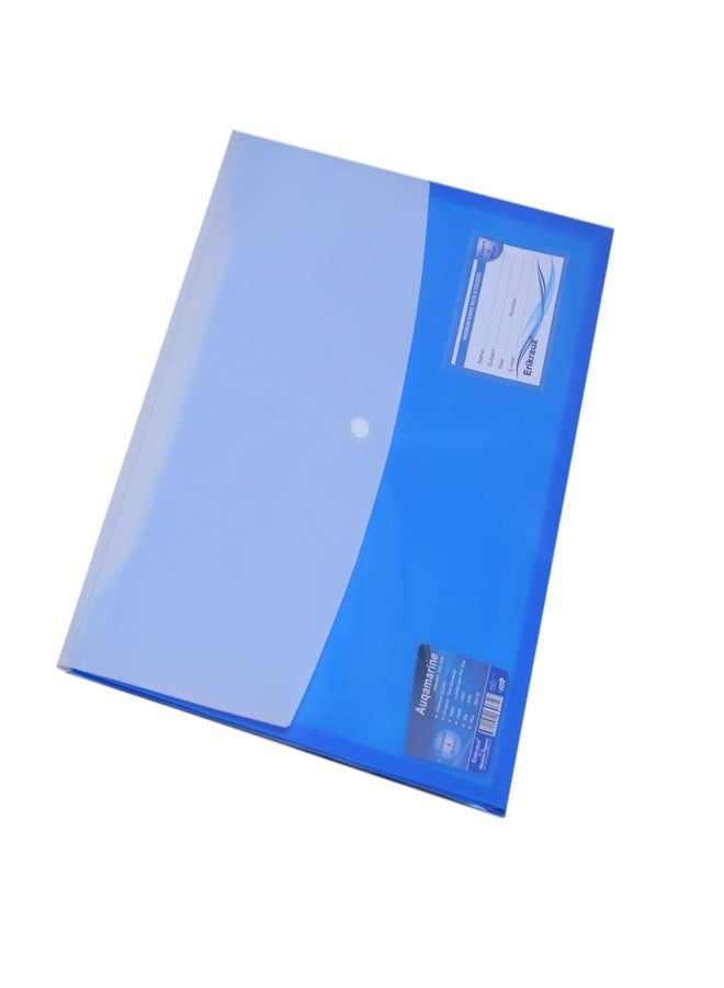 ERIKRAUZ A4/Legal Heavy Duty Premium Twin Double Pocket Document File Folder with Snap Button Closure, Clear Envelope Organizer Storage Bag for Office, School & Home Use - Set of 4 - Image 5