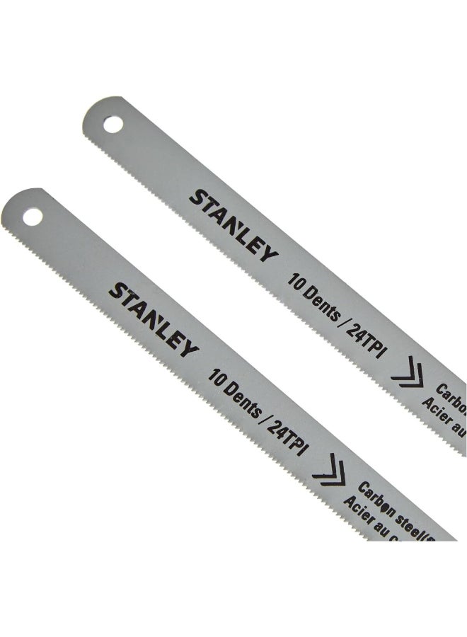 ستانلي 2 قطعة شفرة منشار 24TPI من الفولاذ الكربوني للأغراض العامة بلون فضي 300 مم 0-15-842 - Image 3
